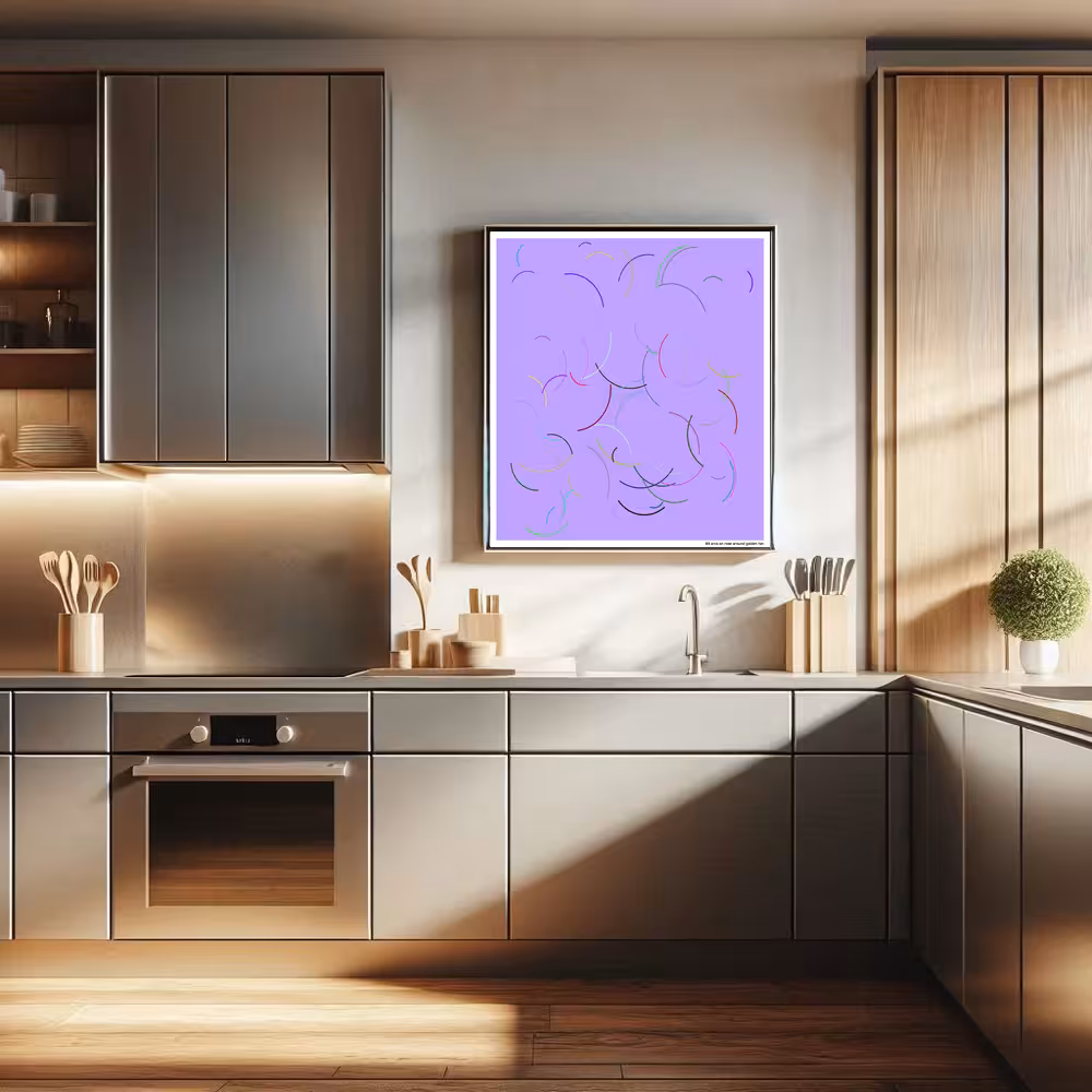 83 arcs on rose around golden tan in room setting