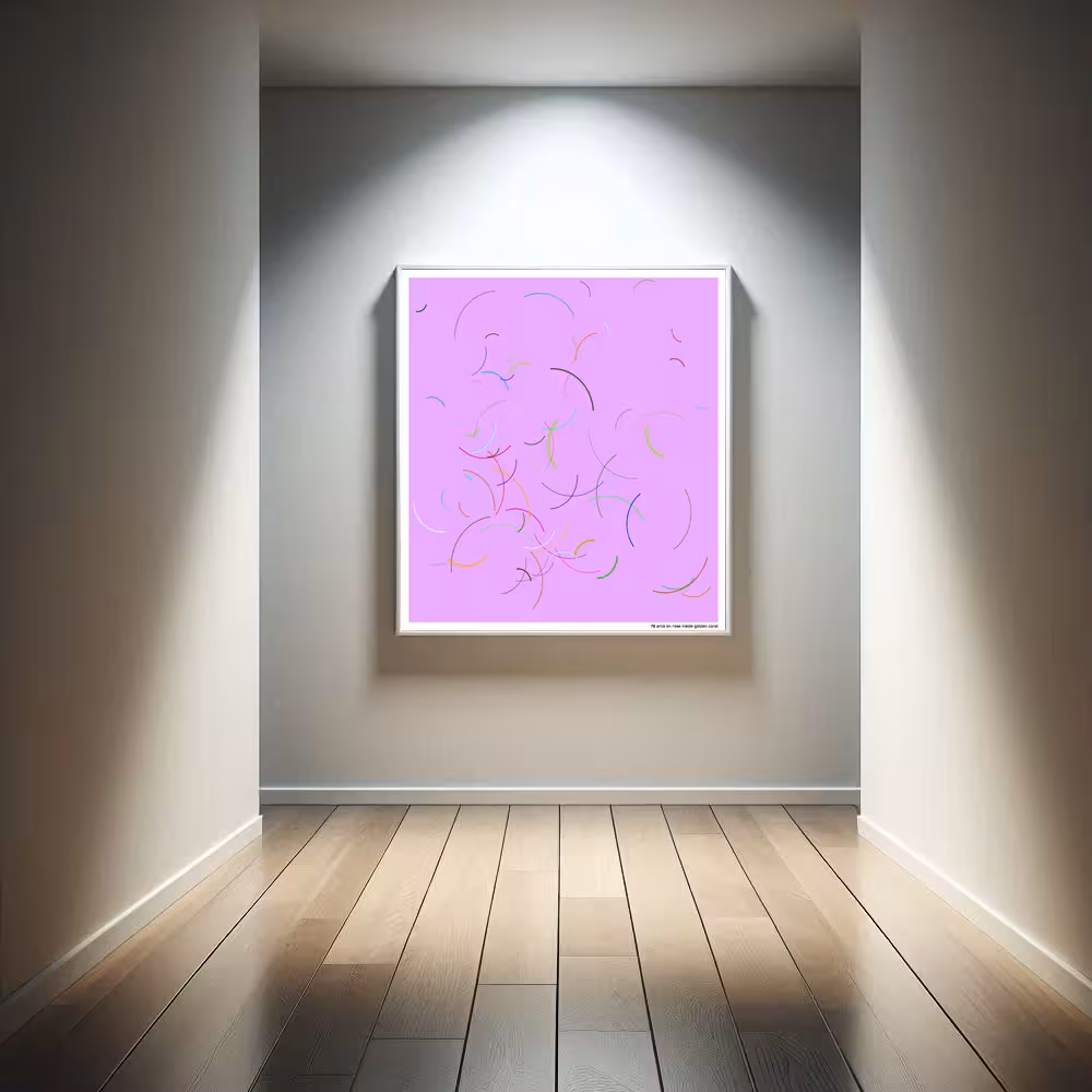 78 arcs on rose inside golden coral in room setting