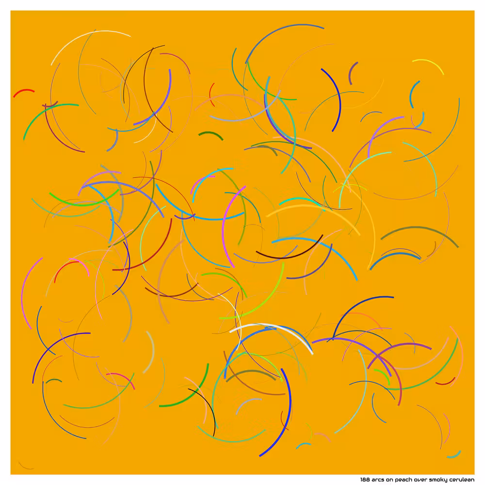 188 arcs on peach over smoky cerulean
