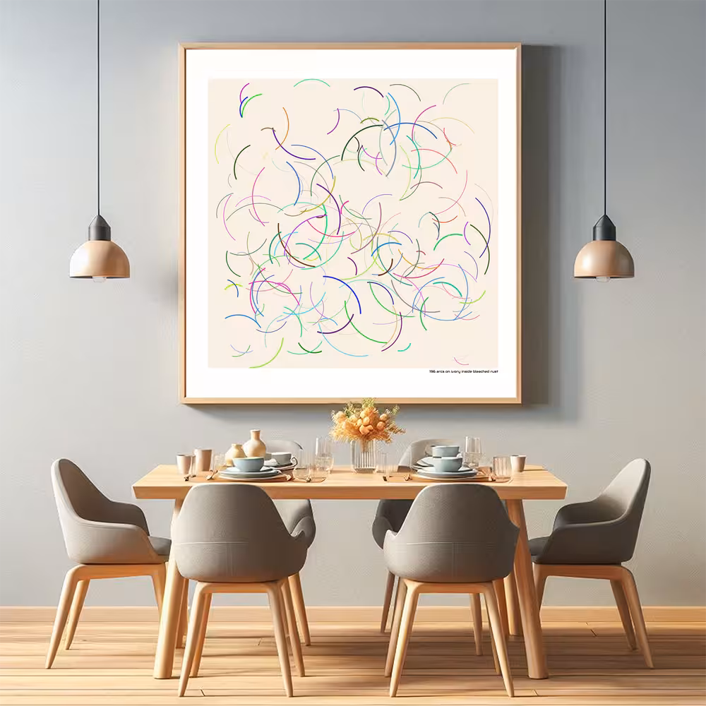 196 arcs on ivory inside bleached rust in room setting