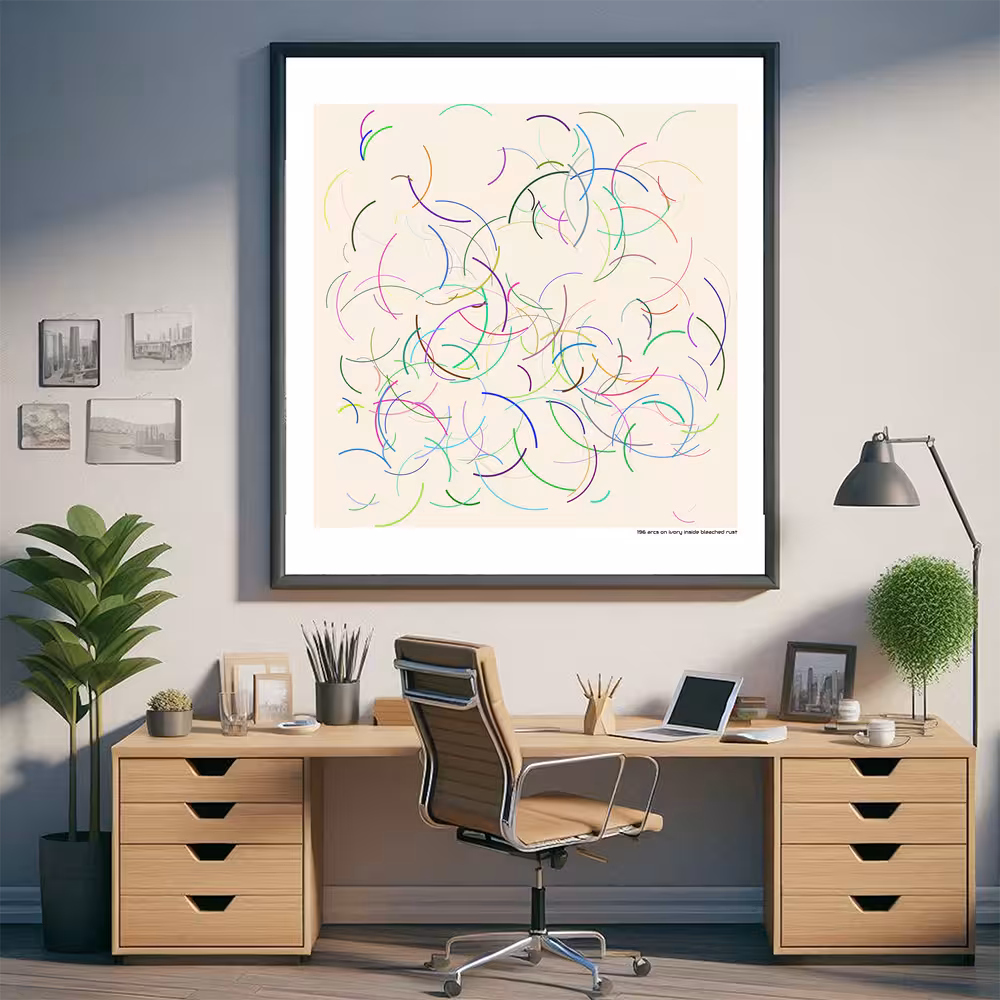 196 arcs on ivory inside bleached rust in room setting