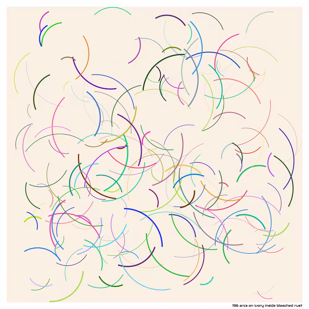 196 arcs on ivory inside bleached rust