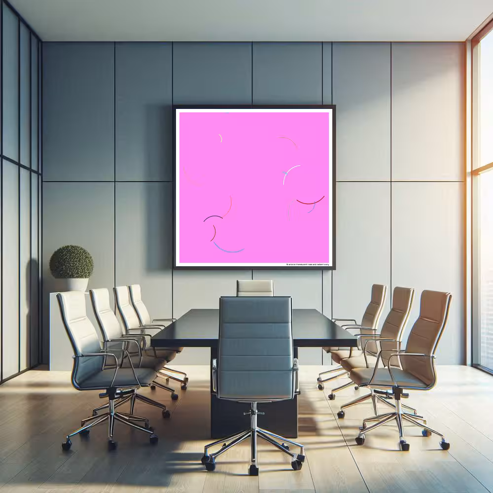 15 arcs on translucent rose and radiant ivory in room setting