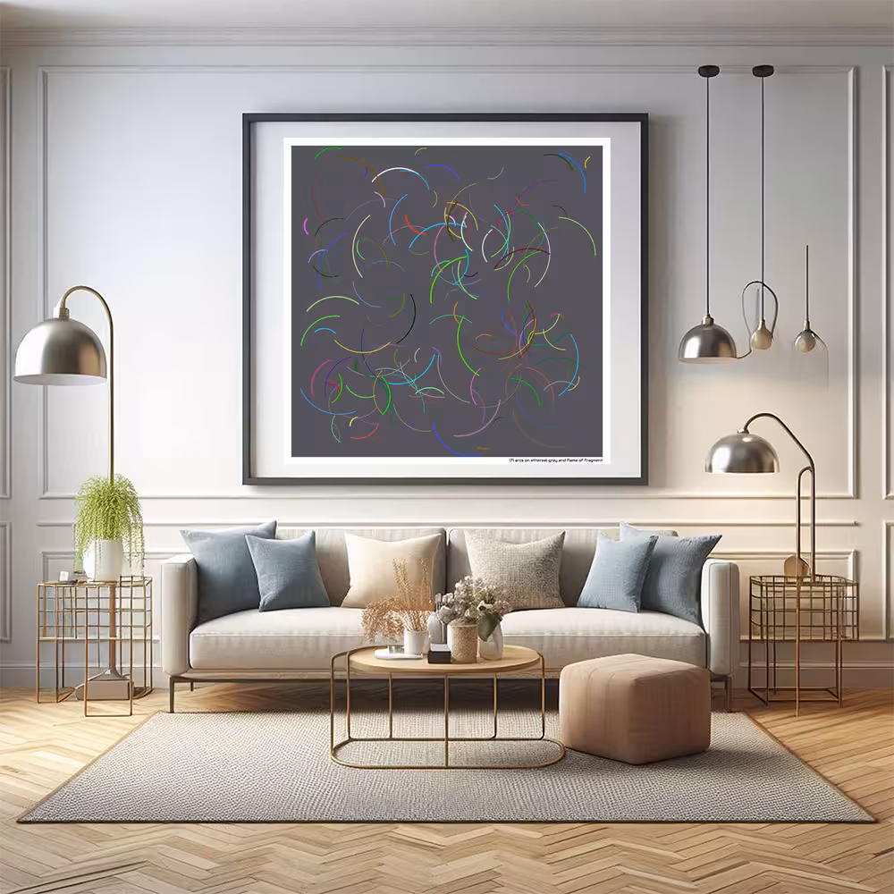 171 arcs on ethereal gray and flame of fragment in room setting