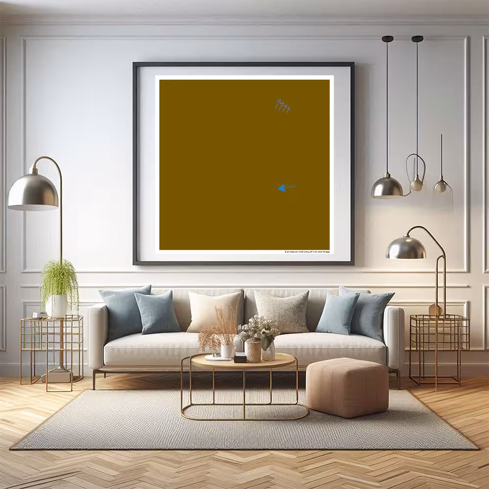 2 arrows on vivid ivory of ruin and mirage in room setting