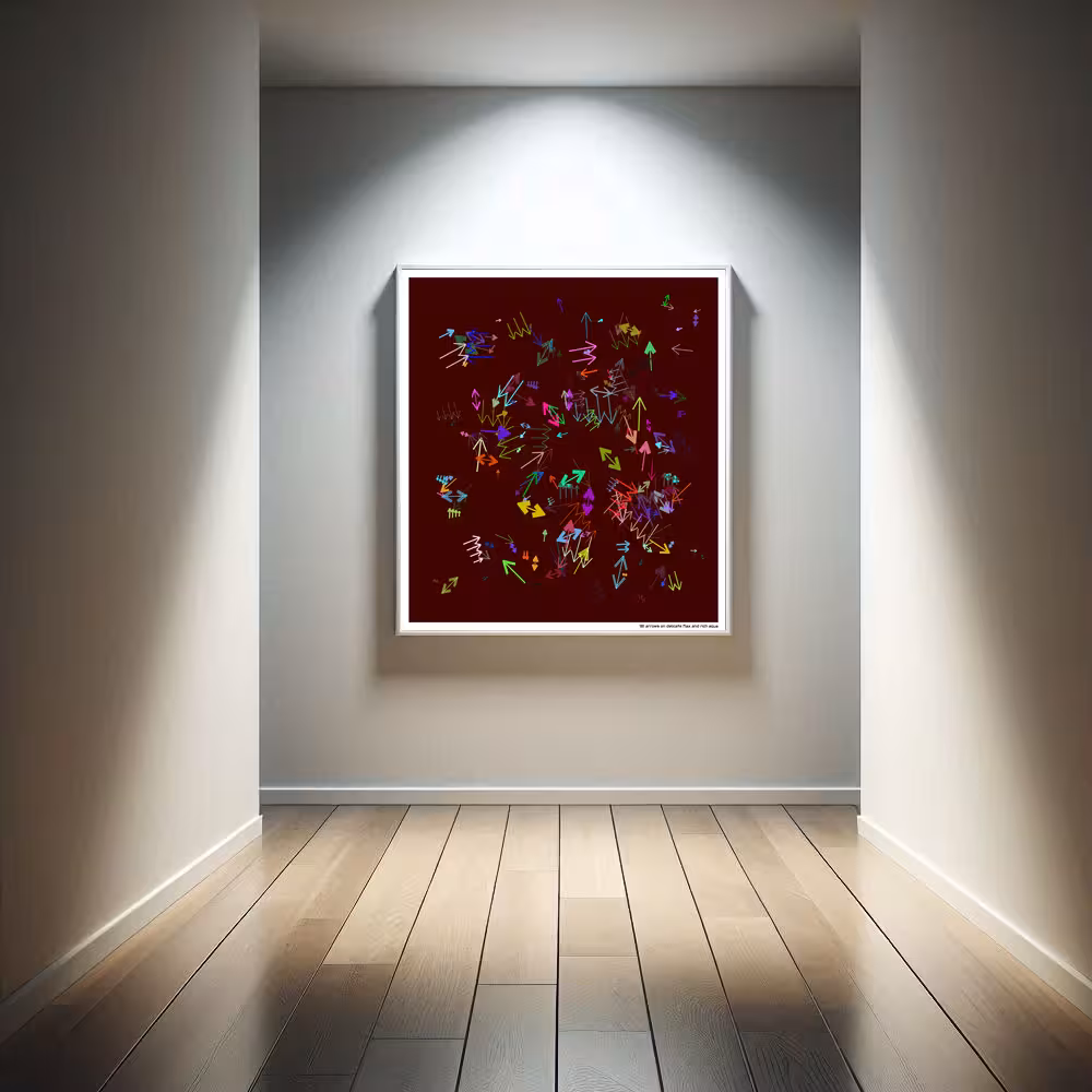 181 arrows on delicate flax and rich aqua in room setting