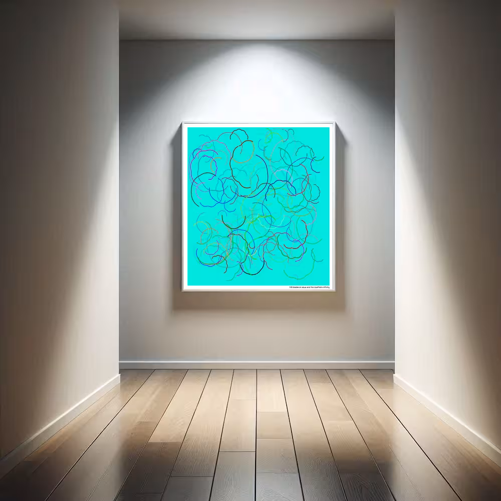 149 blades on aqua and the dustfall's infinity in room setting