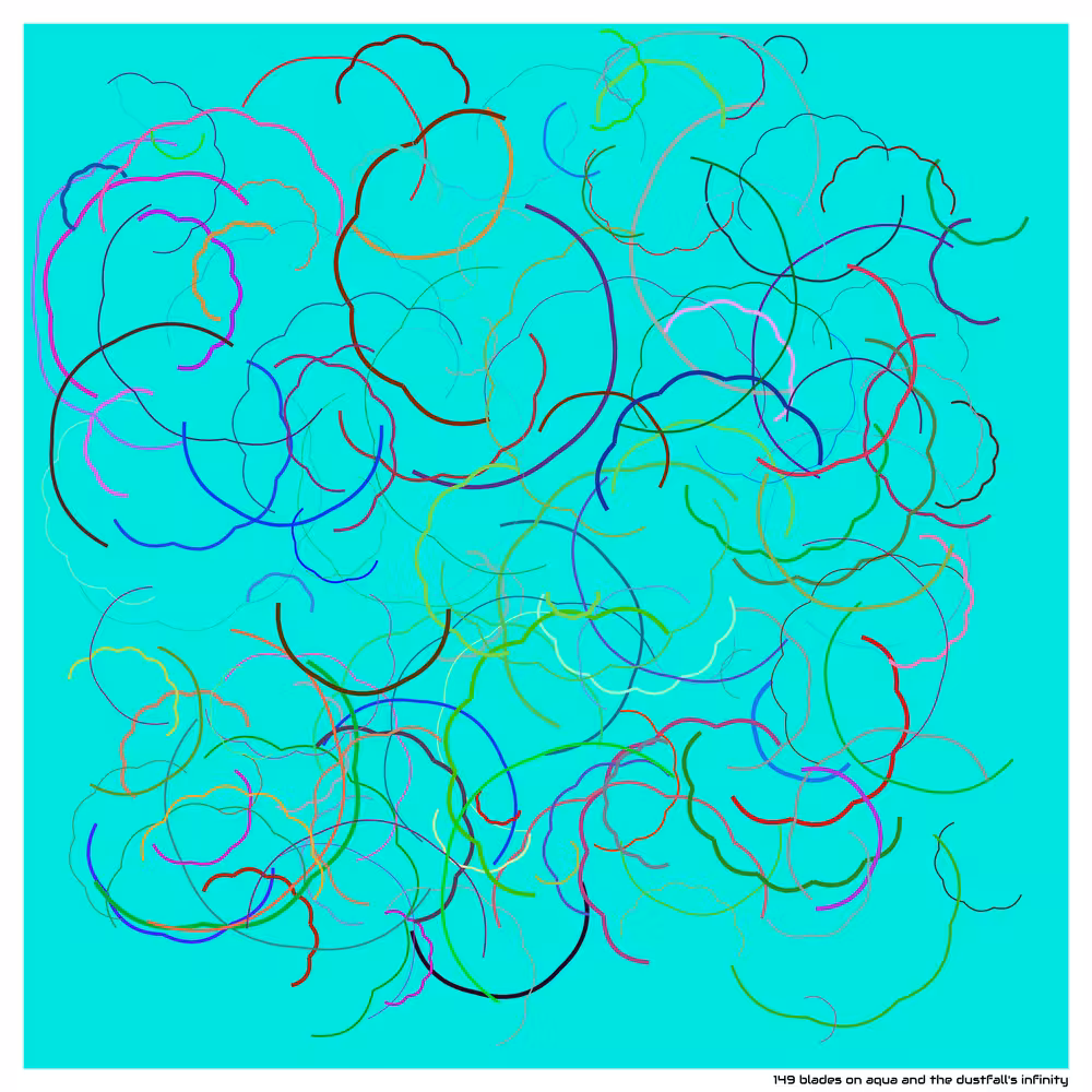 149 blades on aqua and the dustfall's infinity