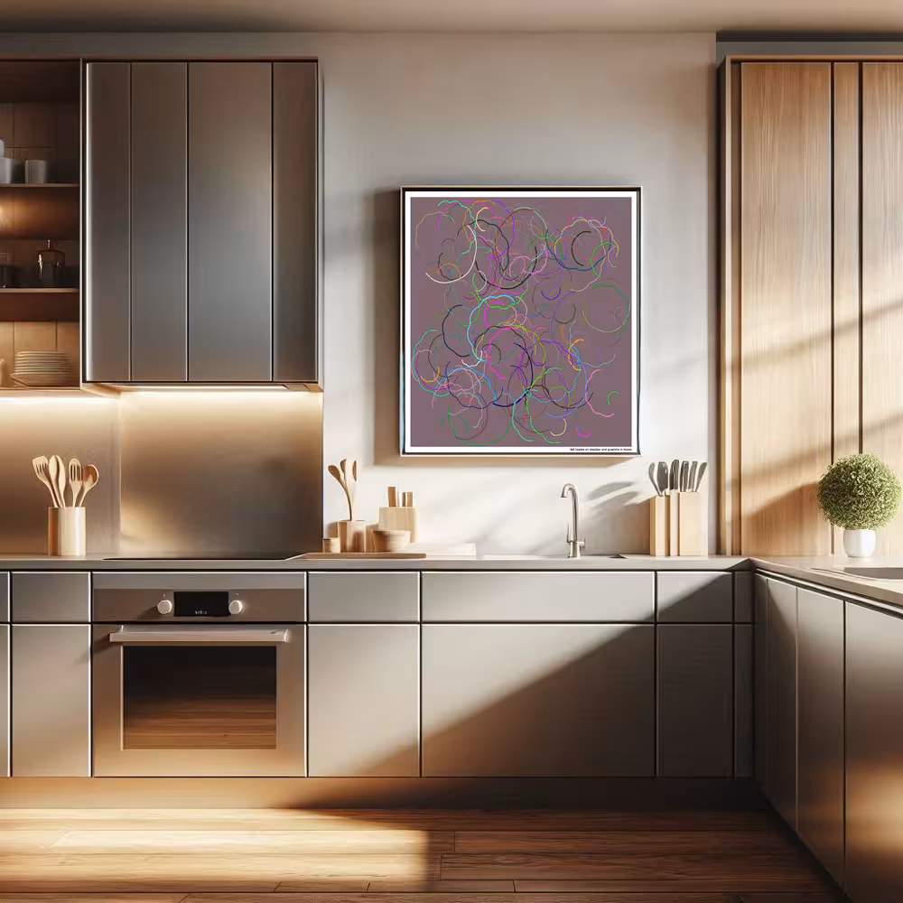 182 blades on obsidian and graphite in bloom in room setting