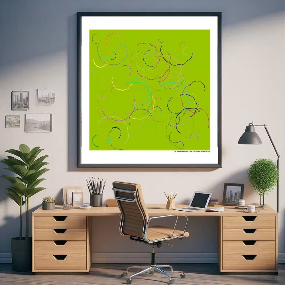 74 blades on misty void — a secret of covenant in room setting