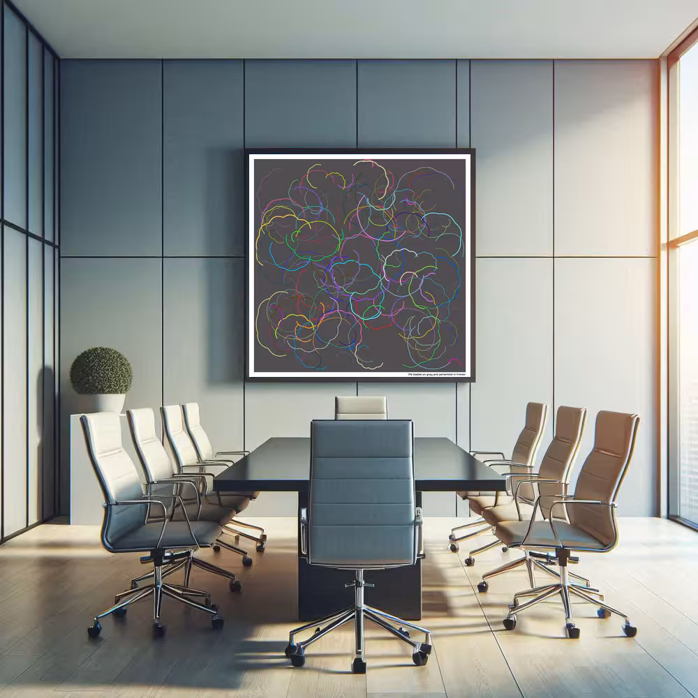 176 blades on gray and periwinkle in tremor in room setting