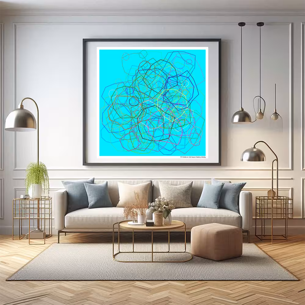 144 blobs on dull aqua chasing melody in room setting