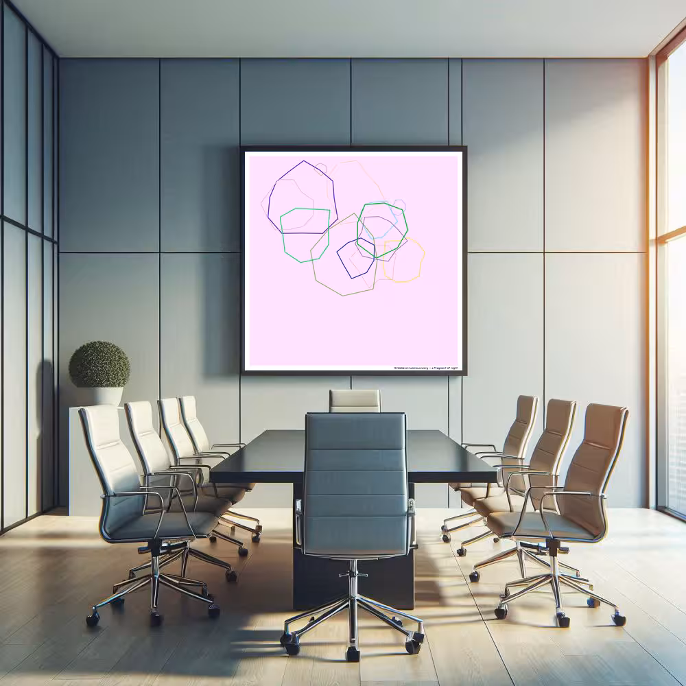 16 blobs on luminous ivory — a fragment of night in room setting