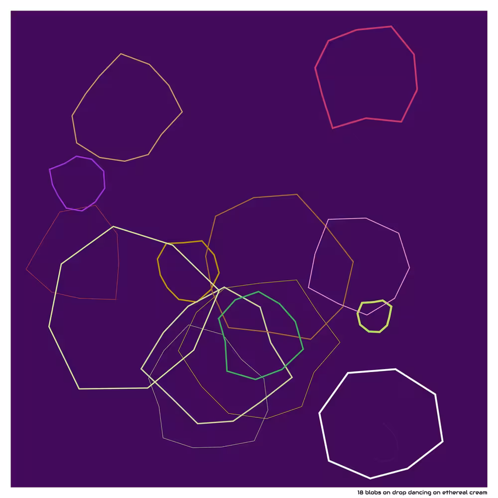 18 blobs on drop dancing on ethereal cream