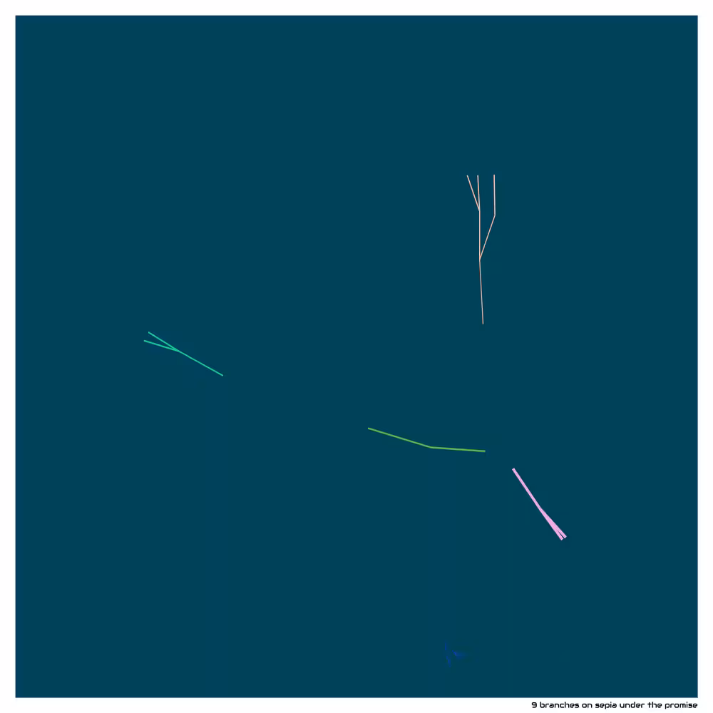 9 branches on sepia under the promise