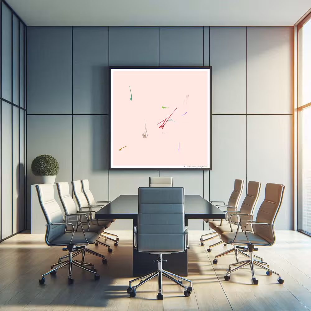 35 branches on ivory over mystic lemon in room setting