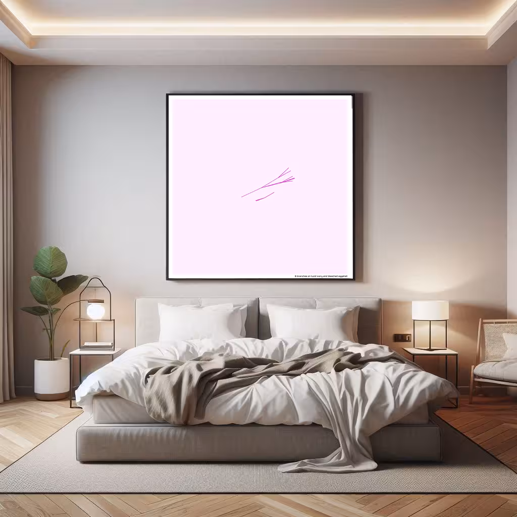 6 branches on lucid ivory and bleached eggshell in room setting