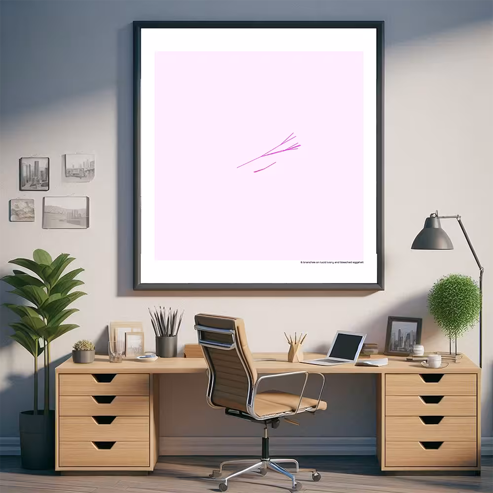 6 branches on lucid ivory and bleached eggshell in room setting