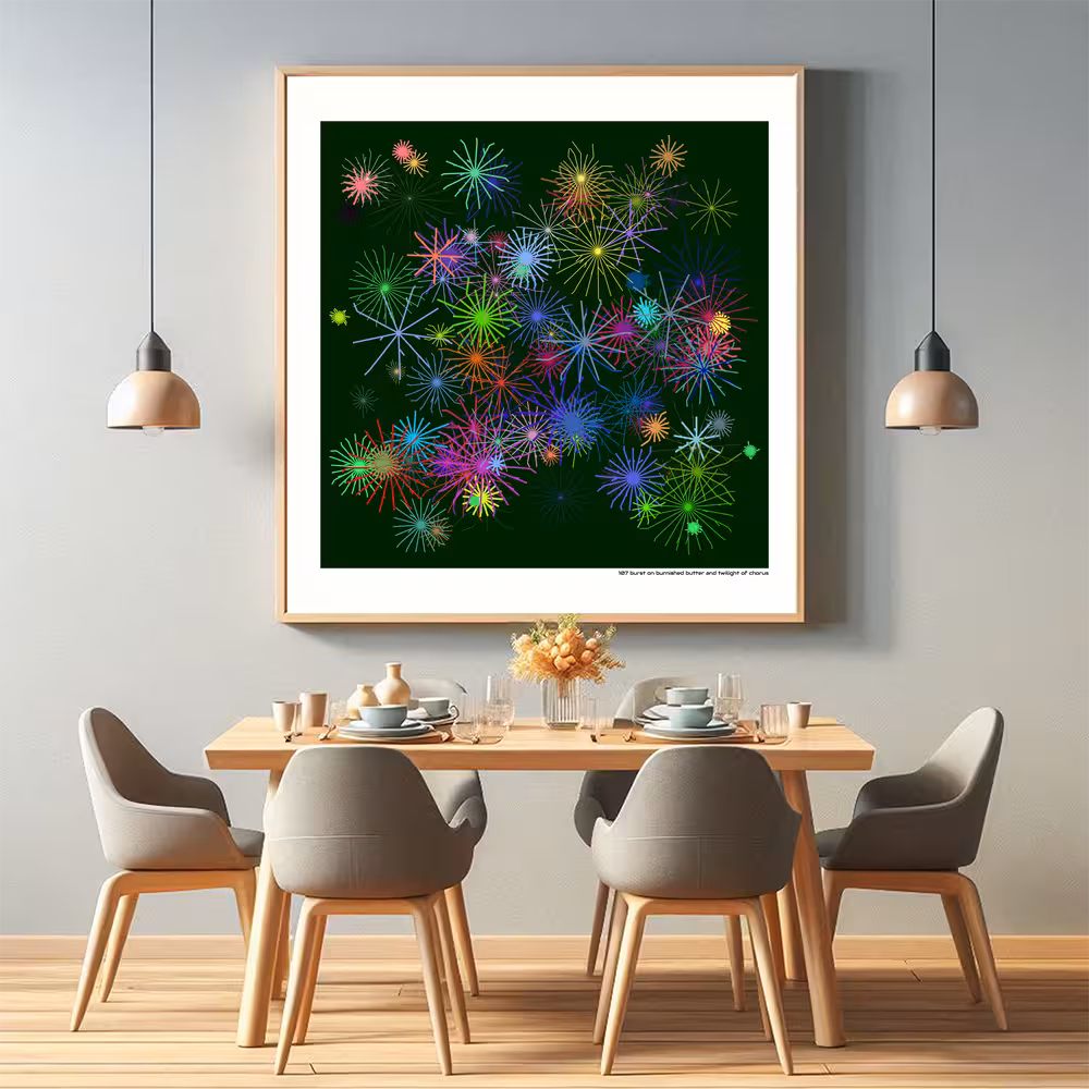 107 burst on burnished butter and twilight of chorus in room setting