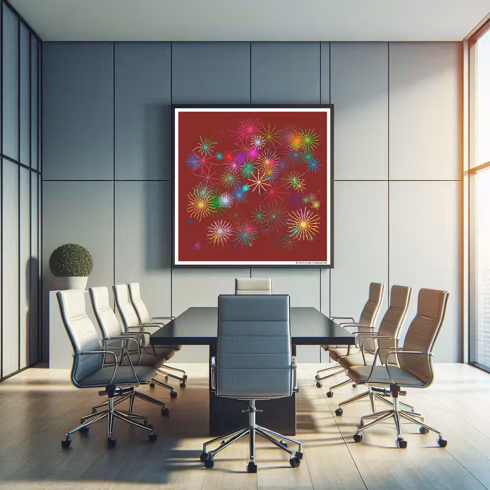 87 burst on light in bleached teal in room setting