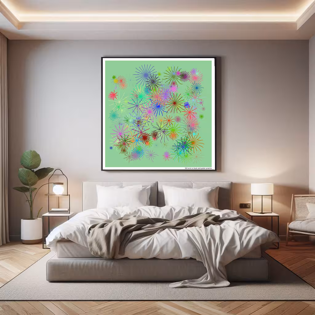 155 burst on blush amid golden graphite in room setting