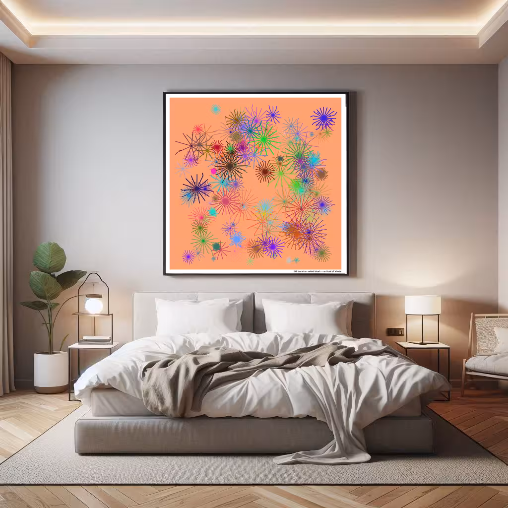 136 burst on veiled blush — a ritual of shade in room setting