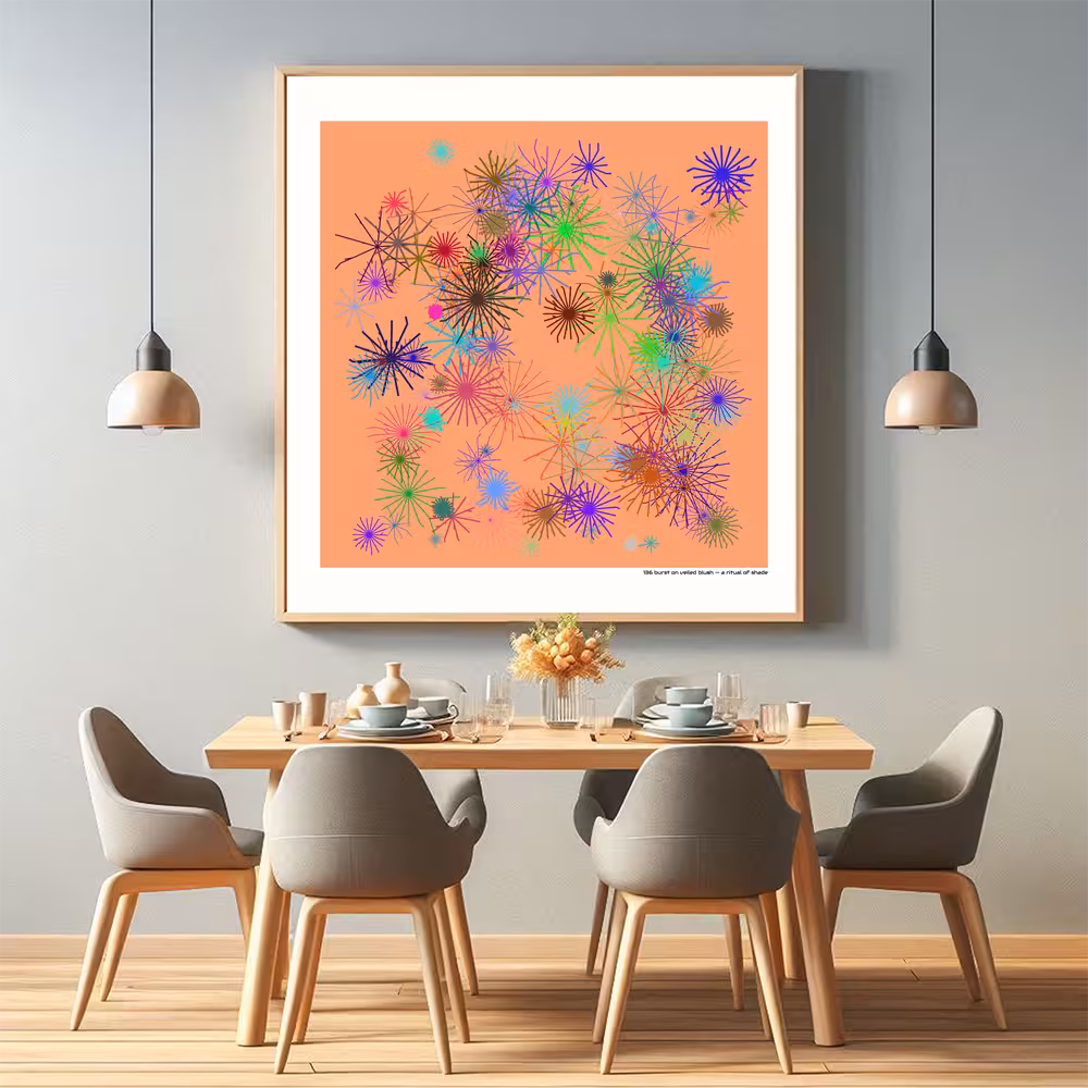 136 burst on veiled blush — a ritual of shade in room setting