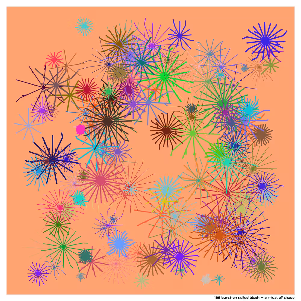 136 burst on veiled blush — a ritual of shade