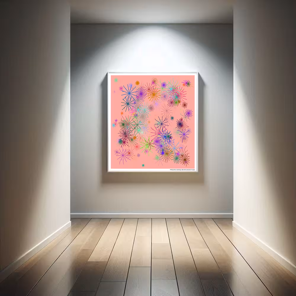 149 burst on echoing rose and canvas of surge in room setting