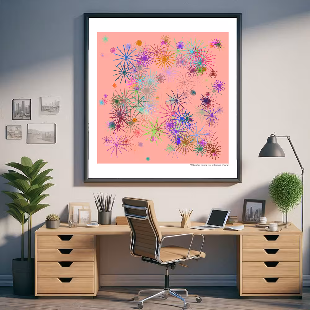 149 burst on echoing rose and canvas of surge in room setting