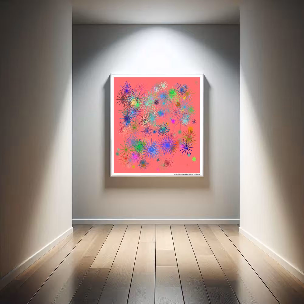 199 burst on flickering jade and ruin of tapestry in room setting