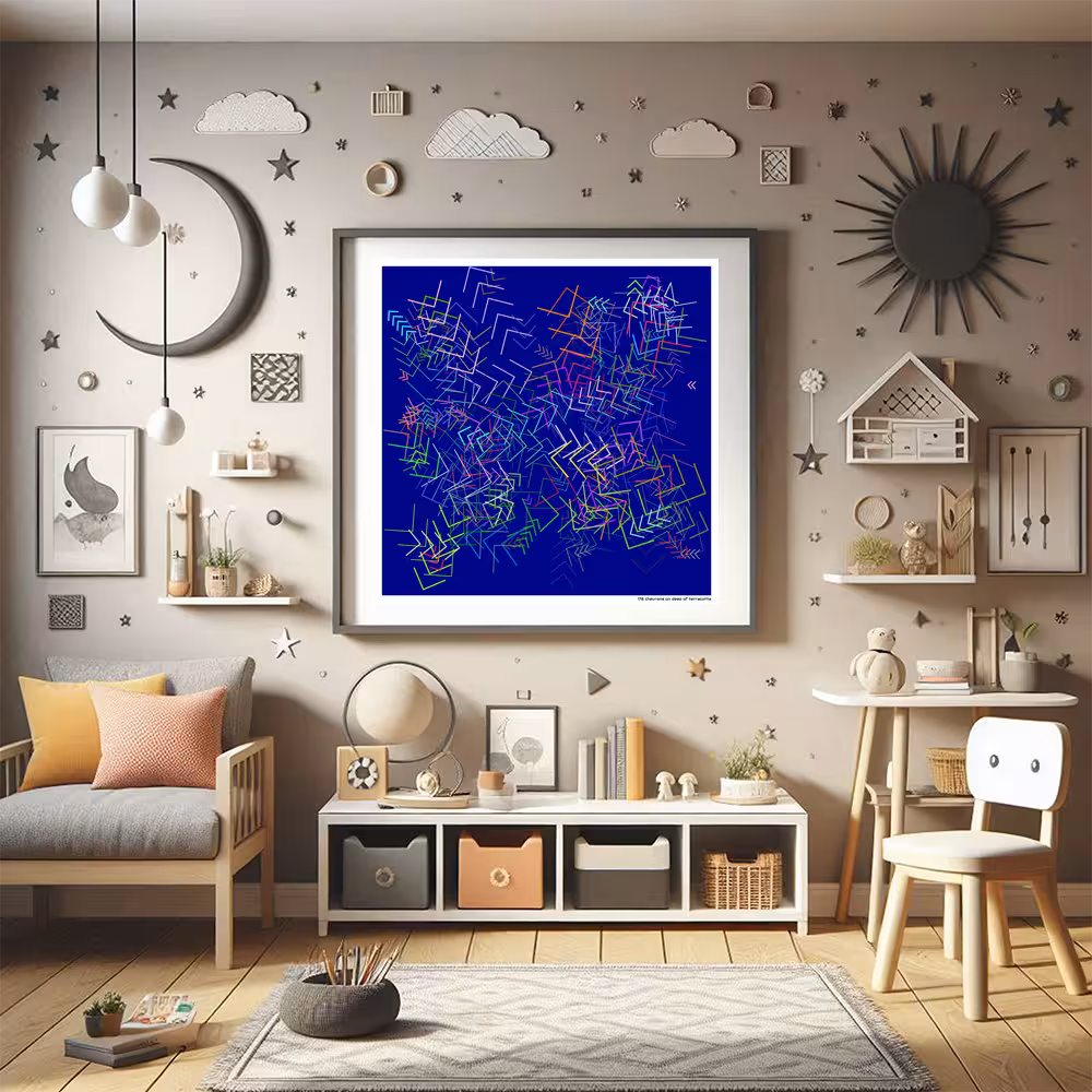 178 chevrons on deep of terracotta in room setting