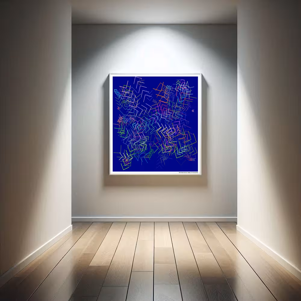 178 chevrons on deep of terracotta in room setting