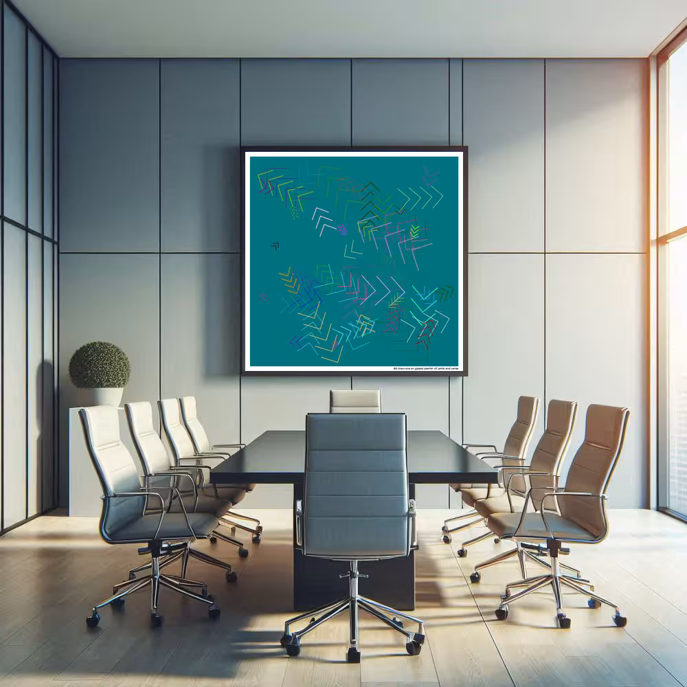 62 chevrons on glazed pewter of petal and verse in room setting