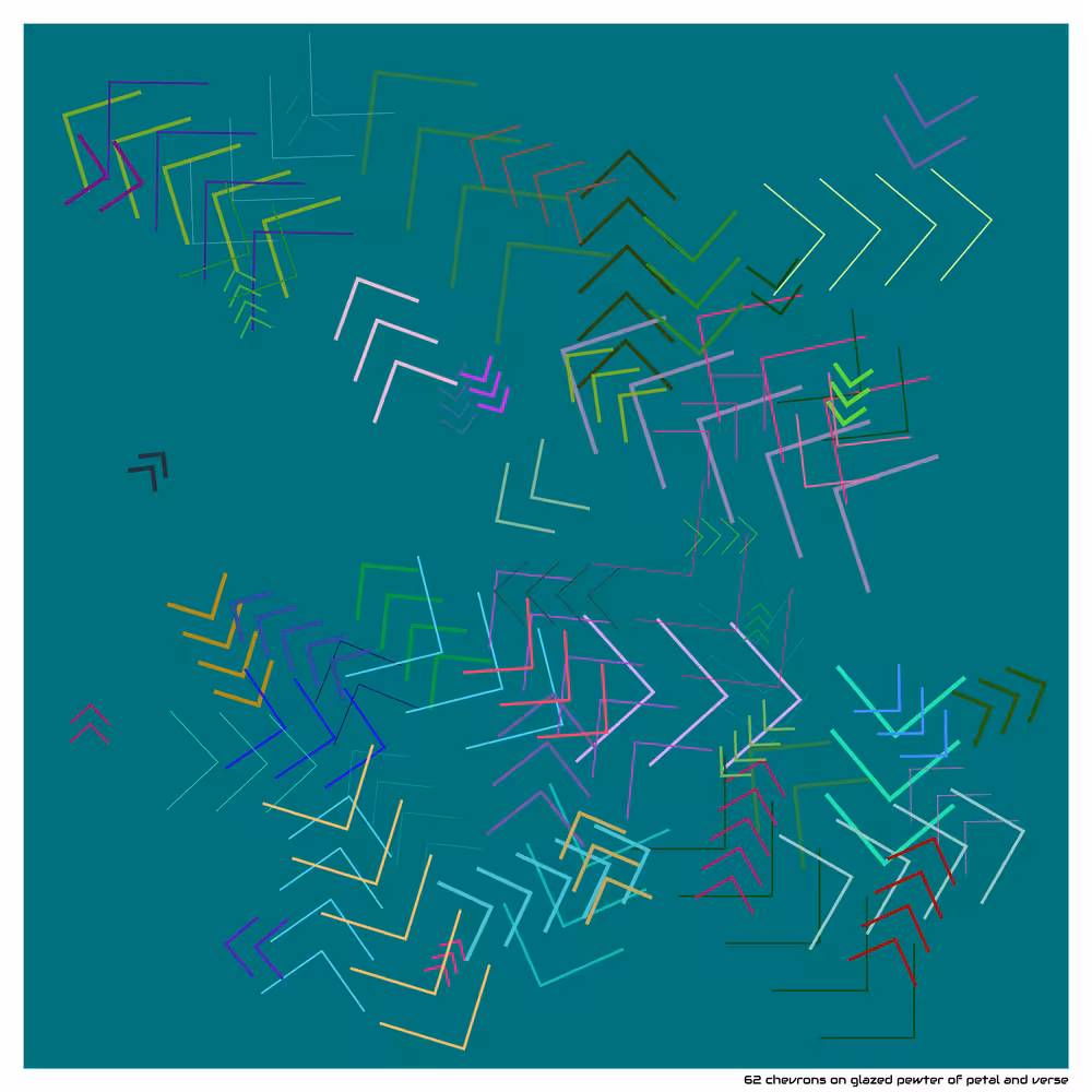 62 chevrons on glazed pewter of petal and verse