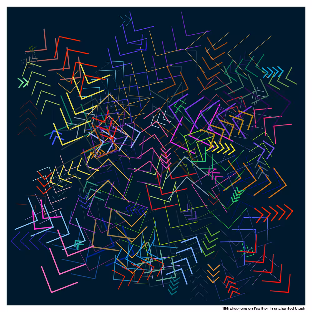 136 chevrons on feather in enchanted blush