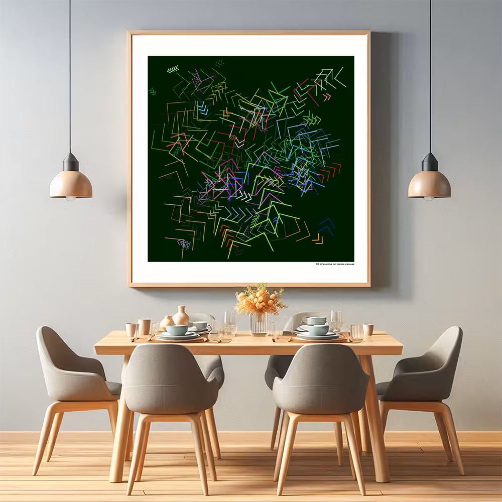 119 chevrons on cocoa canvas in room setting