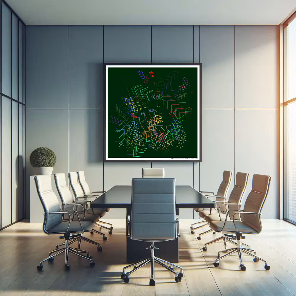 105 chevrons on golden violet and frozen sand in room setting