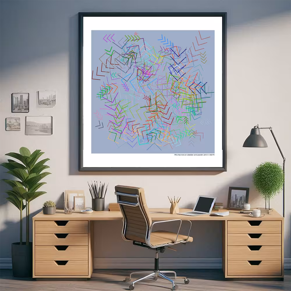 176 chevrons on obsidian and powder pink in rebirth in room setting