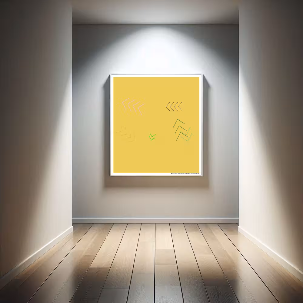 9 chevrons on shrine of enchanted peach and blush in room setting