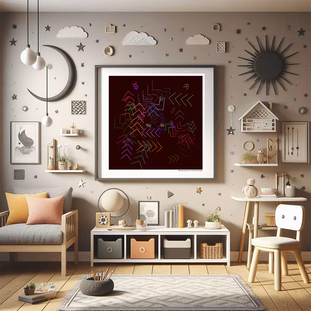 60 chevrons on mirror from infinite grey in room setting