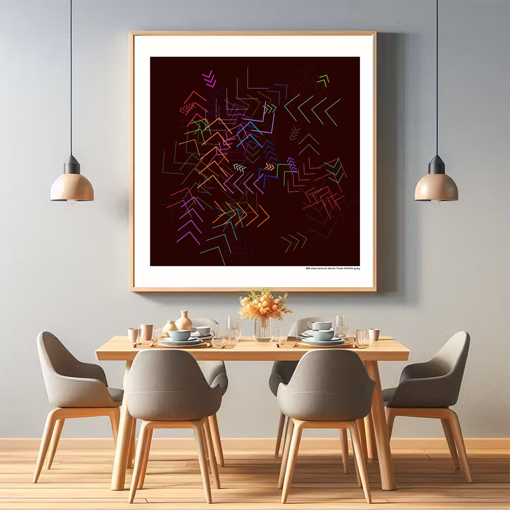 60 chevrons on mirror from infinite grey in room setting