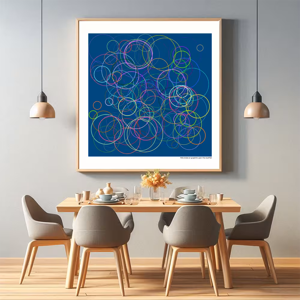 148 circles on graphite upon the dustfall in room setting