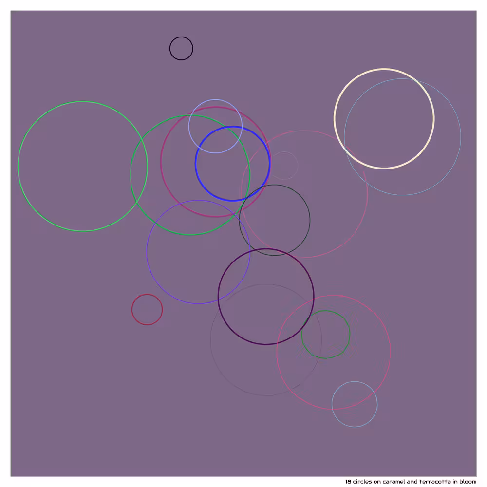 18 circles on caramel and terracotta in bloom