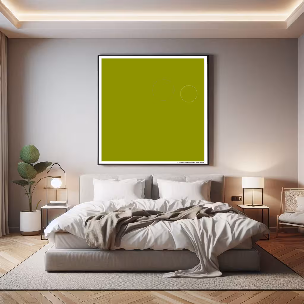 2 circles on gleam of mystic beige and ink in room setting