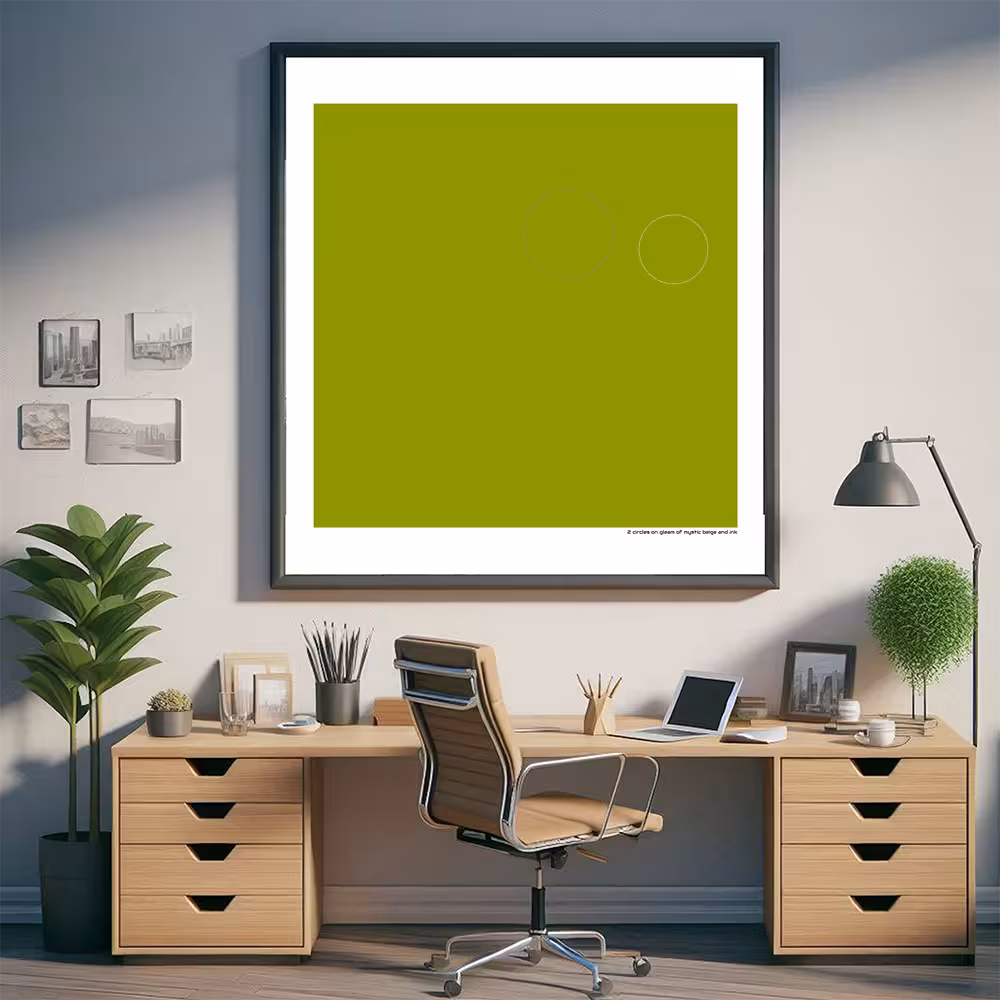 2 circles on gleam of mystic beige and ink in room setting