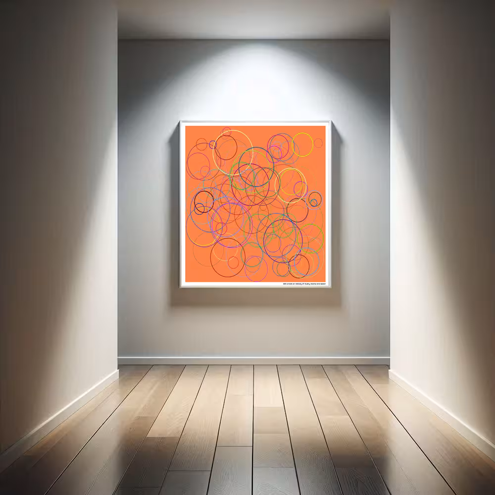 122 circles on melody of dusky mocha and space in room setting