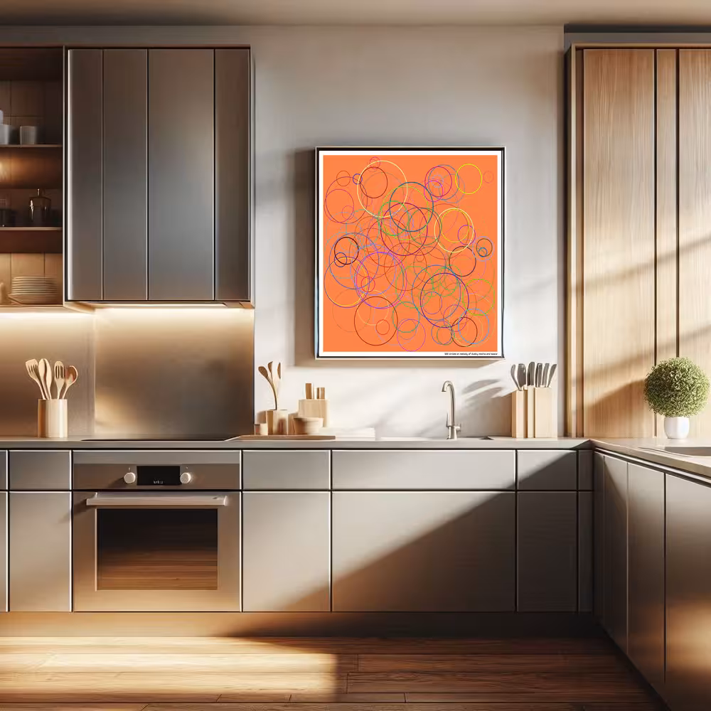 122 circles on melody of dusky mocha and space in room setting