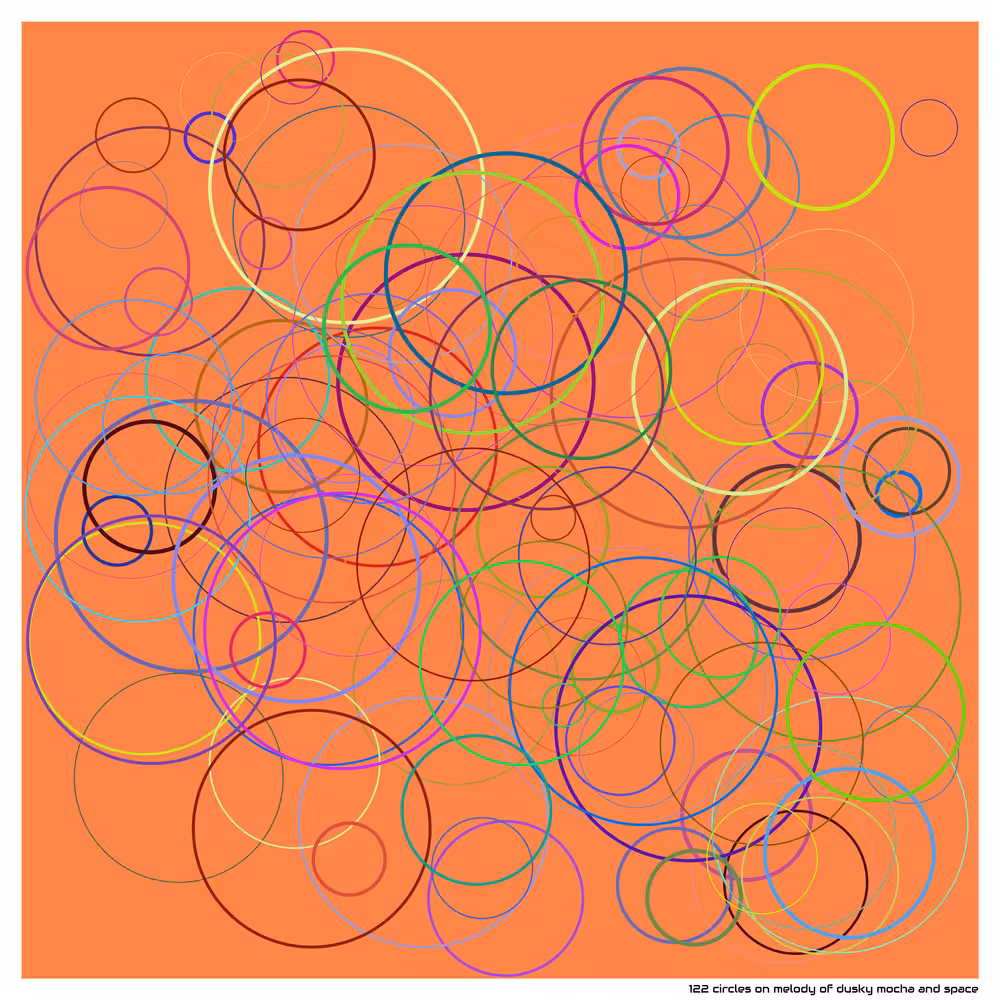 122 circles on melody of dusky mocha and space