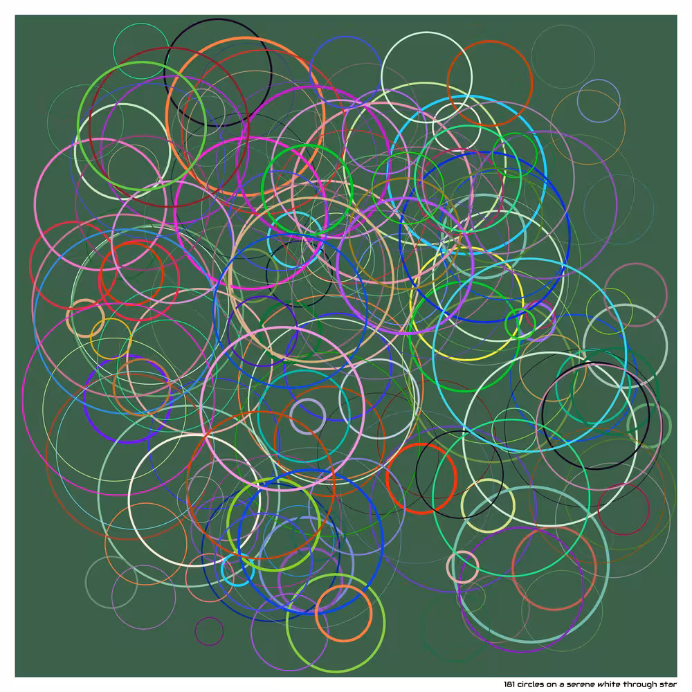 181 circles on a serene white through star